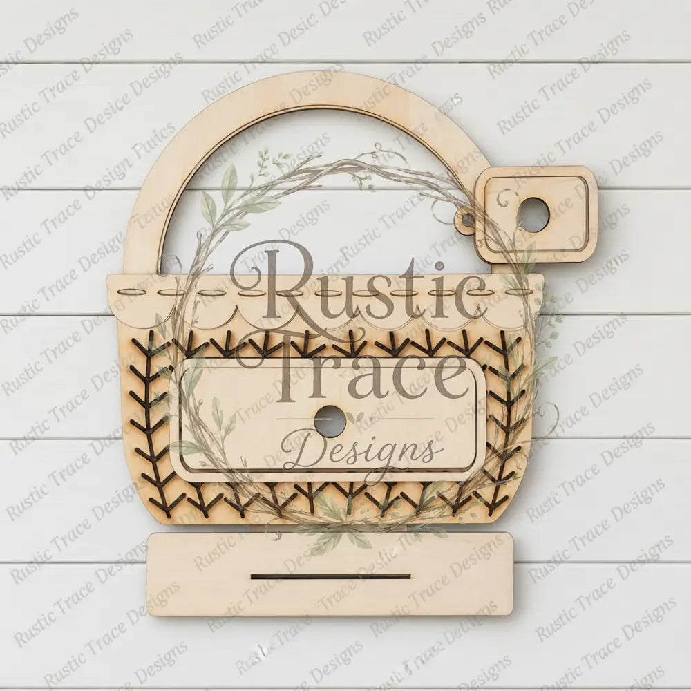 12’’ Wood basket interchangeable Wood Blank Craft Kit