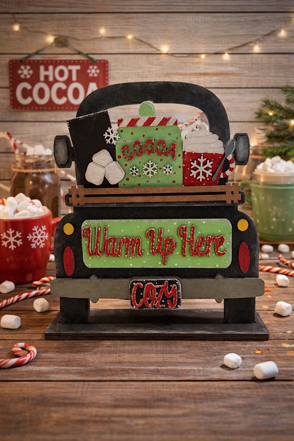 Add on- 12" insert "Cocoa and Cozy"  Farmhouse Truck, Basket and more...