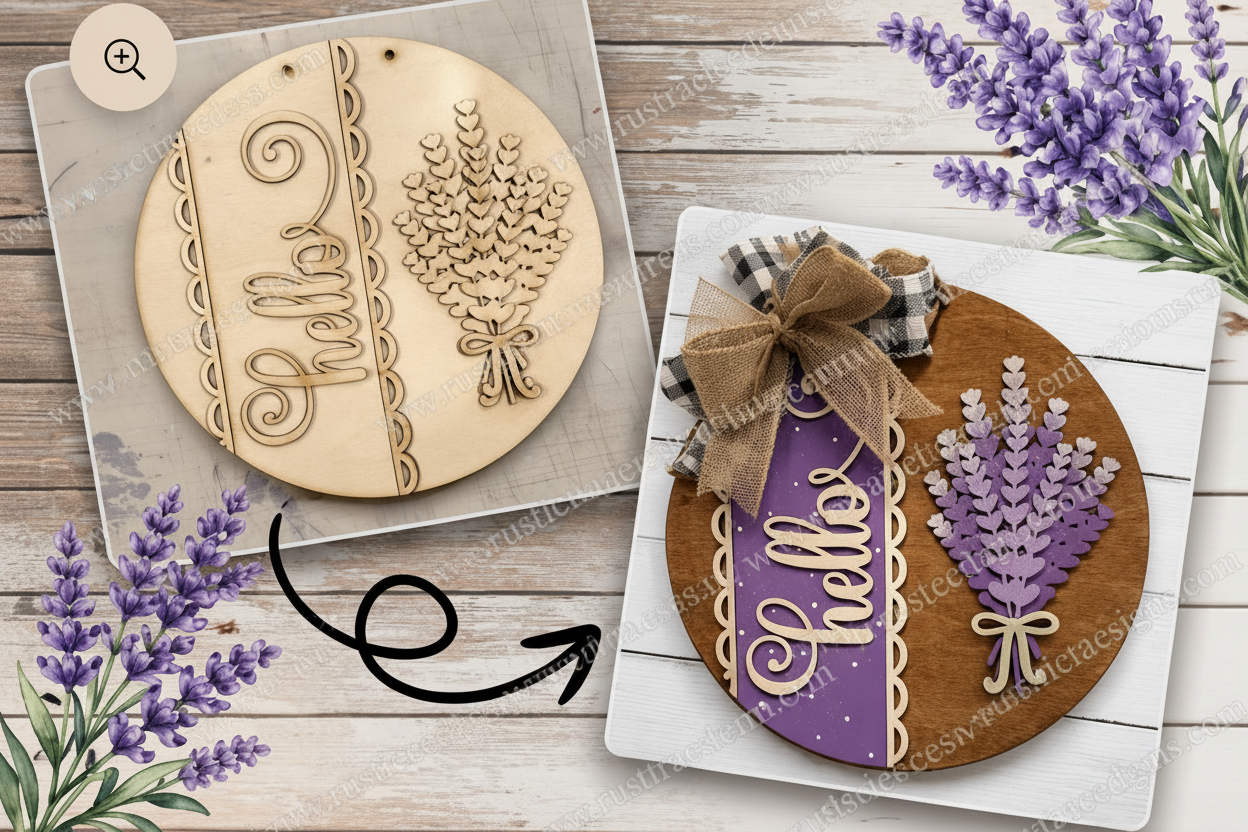 Lavender Door Hanger- Unfinished