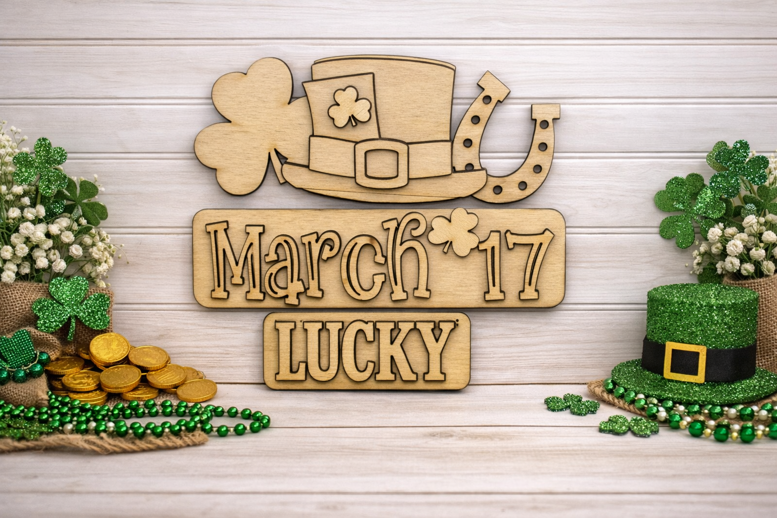 Add on- St. Patrick's Day Farmhouse Truck Insert 12"
