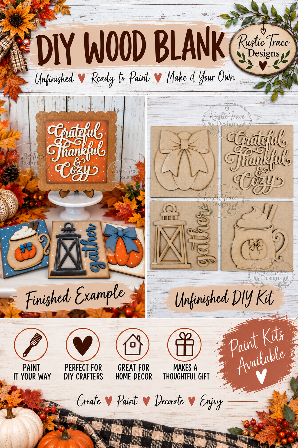 Thankful 4.25" square signs