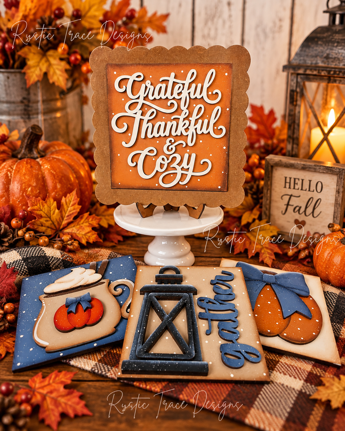 Thankful 4.25" square signs