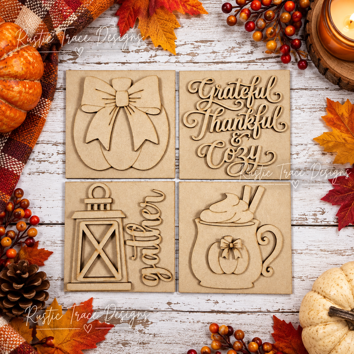 Thankful 4.25" square signs