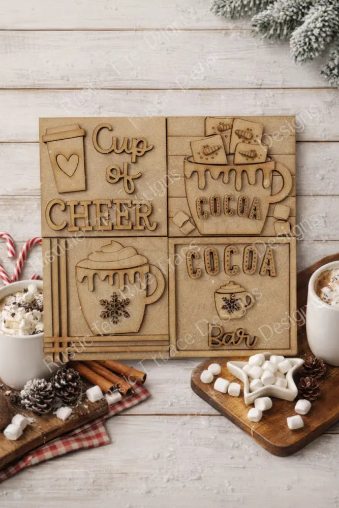 Add On- 4.25’’ sign Cup of Cheer Cocoa Wood Blank